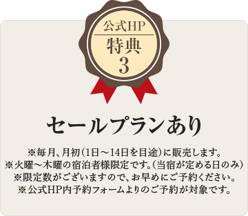公式HP特典3 セールプランあり