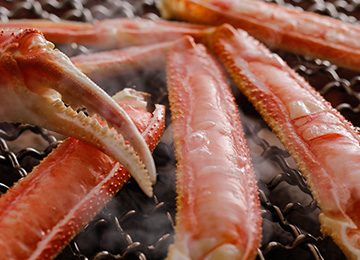 松葉かに 炭火焼き(昼食は基本宝楽焼き)